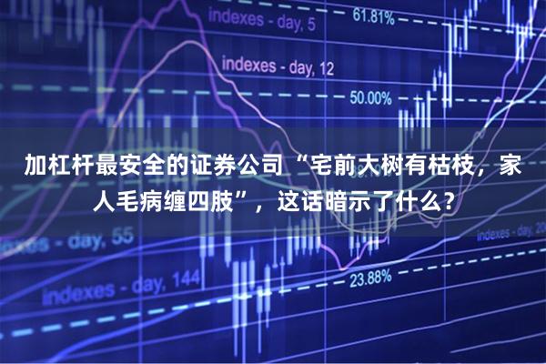 加杠杆最安全的证券公司 “宅前大树有枯枝，家人毛病缠四肢”，这话暗示了什么？