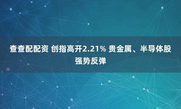 查查配配资 创指高开2.21% 贵金属、半导体股强势反弹